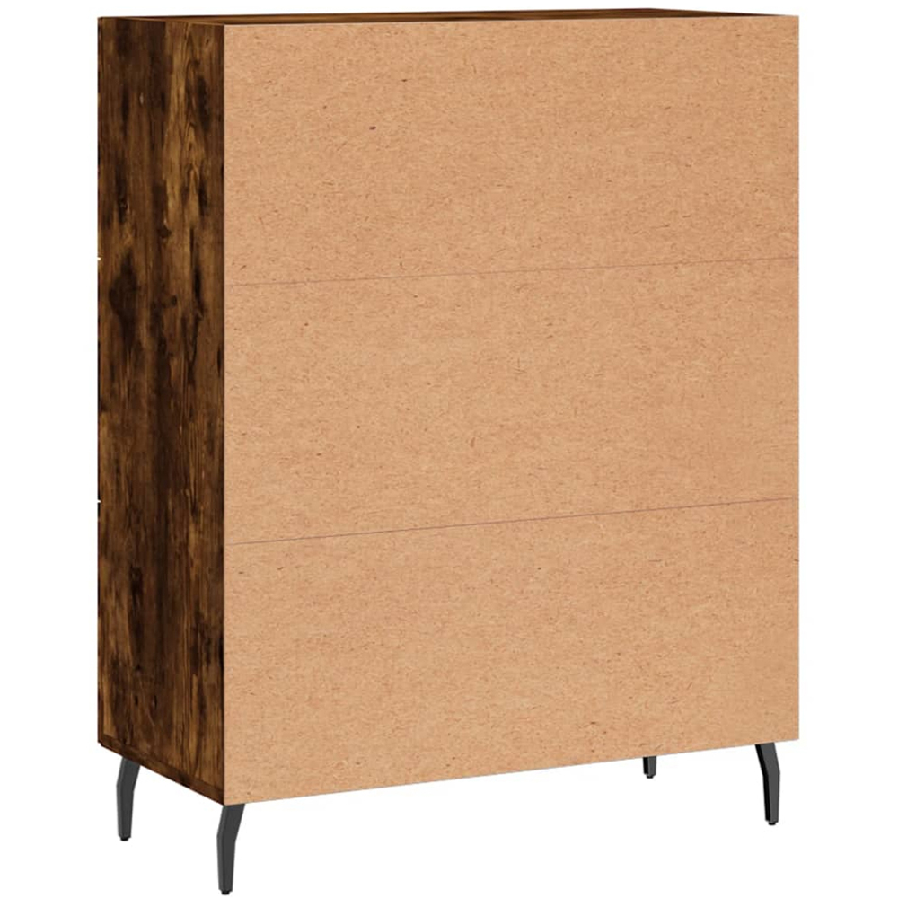 vidaXL Single Door 3 Drawer Smoked Oak Sideboard Image 8