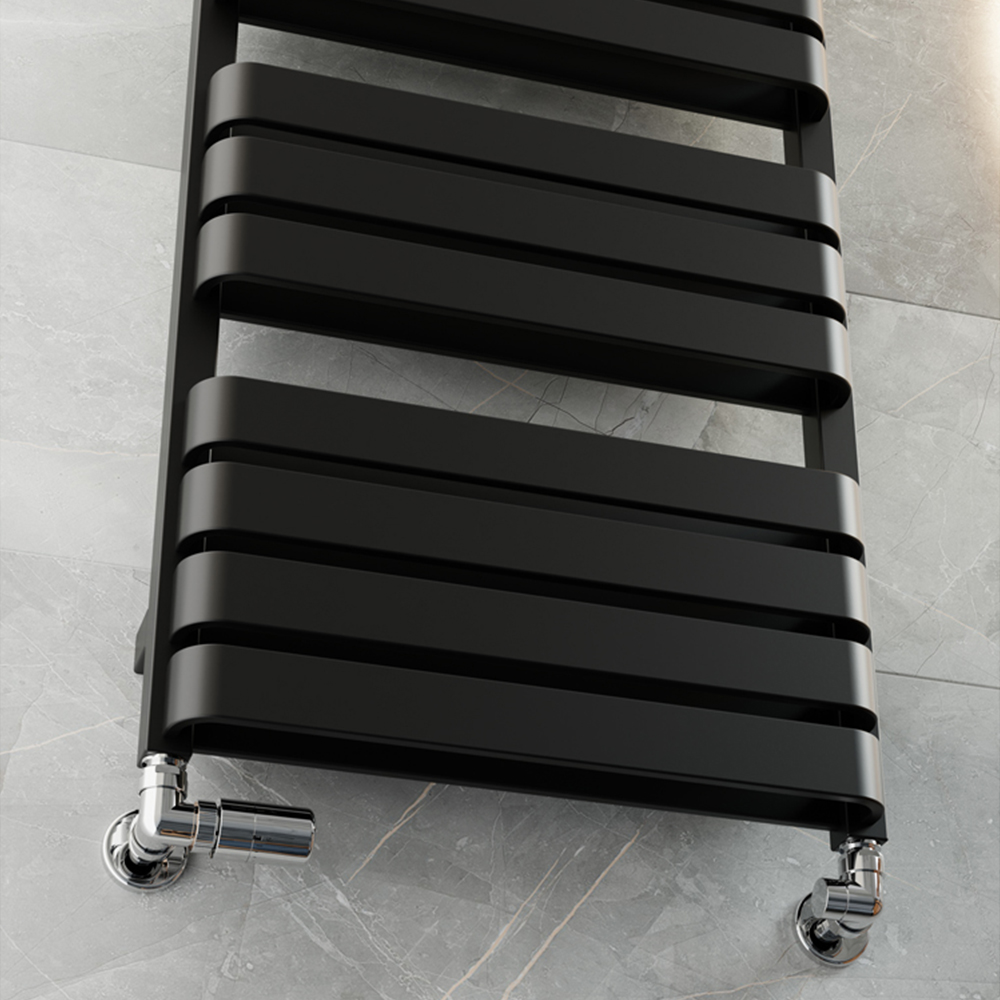 Terma Warp T Bold Matt Black Heated Towel Rail 2660 BTU 1110 x 500mm Image 6
