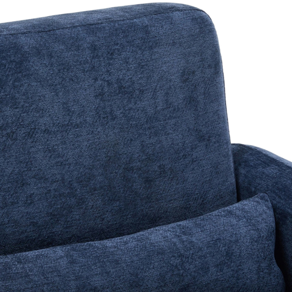 Living and Home Blue Chenille Upholstered Accent Chair with Lumbar Pillow Image 3