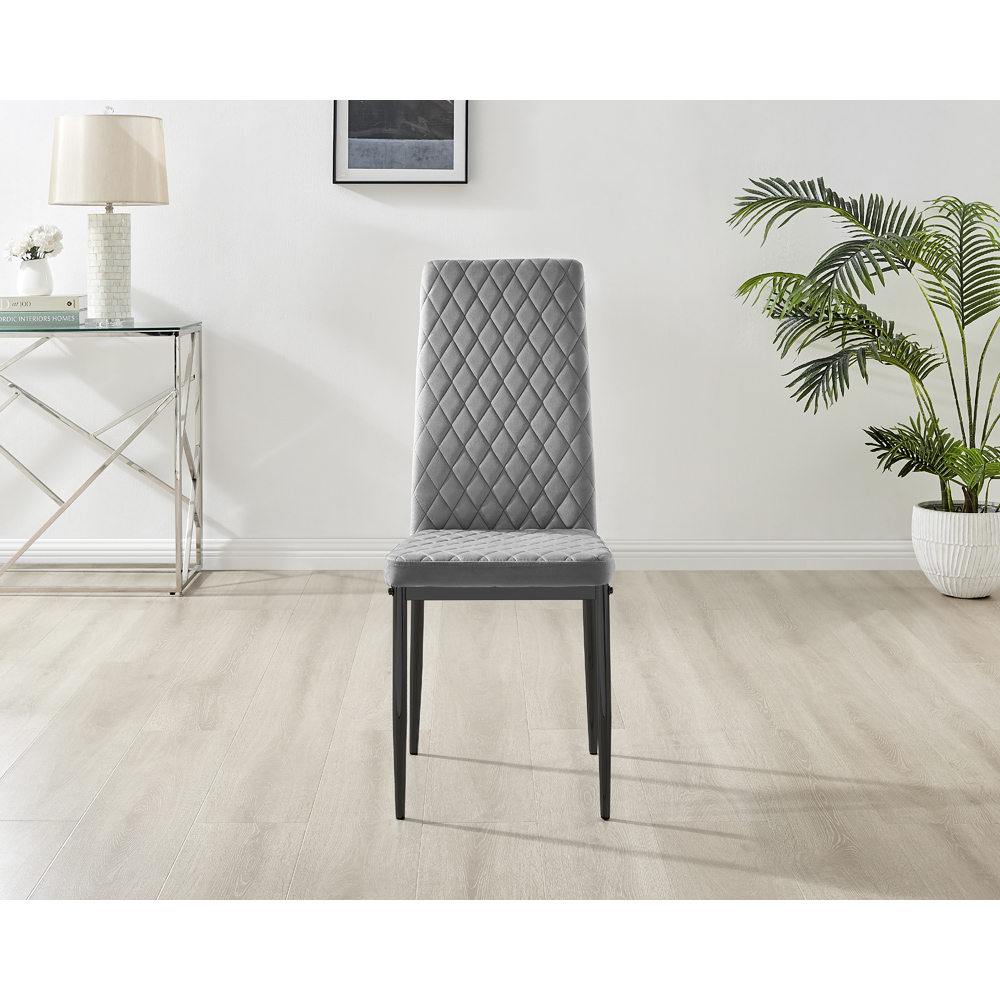 Furniturebox Arona 4 Seater Round Dining Set Grey and Black Image 6