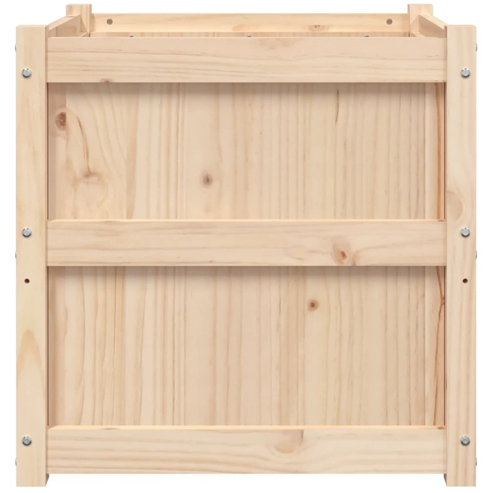 vidaXL Natural Solid Pine Wood Garden Planter 60 x 60 x 60cm Image 4