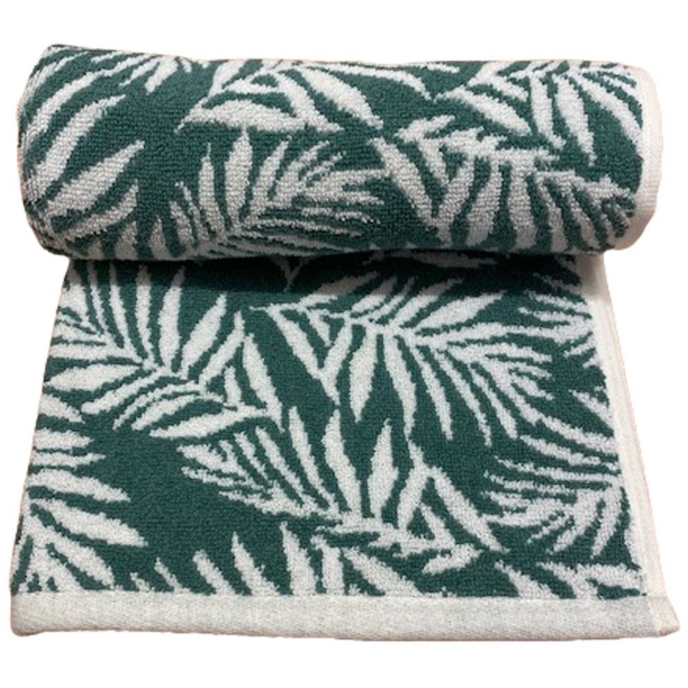 Bellissimo Botanical Green Turkish Cotton Bath Towel Image 1