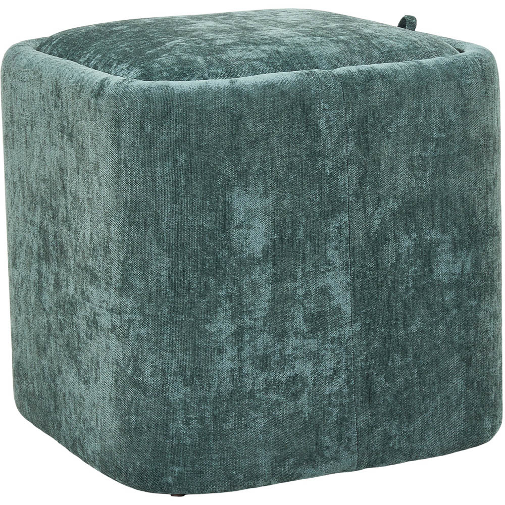 Living and Home Green Chenille Cube Storage Ottoman with Reversible Lid Image 2