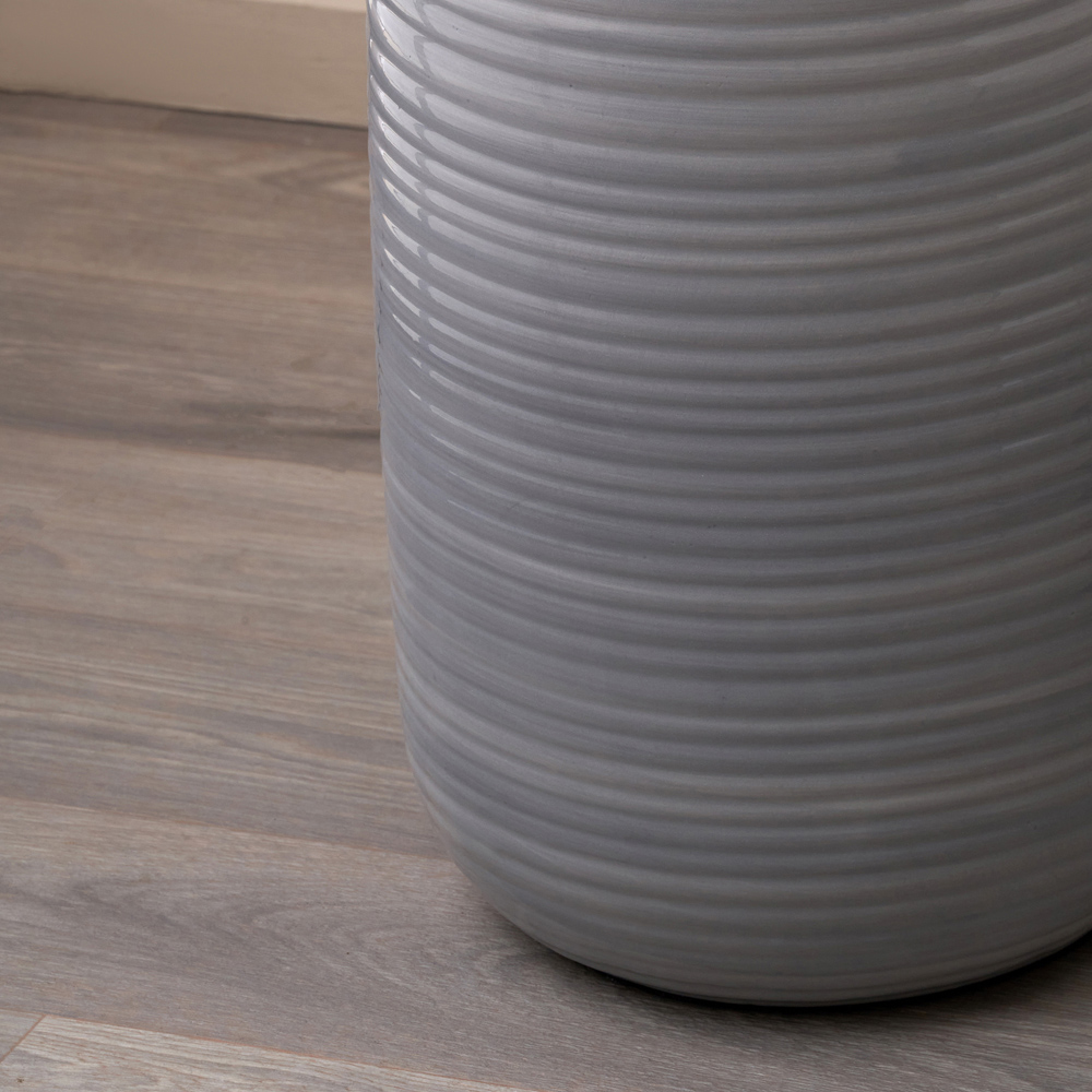 Pacific Lifestyle Venus Cream Fabric Shade Blue and Grey Ombre Ceramic Floor Lamp Image 4