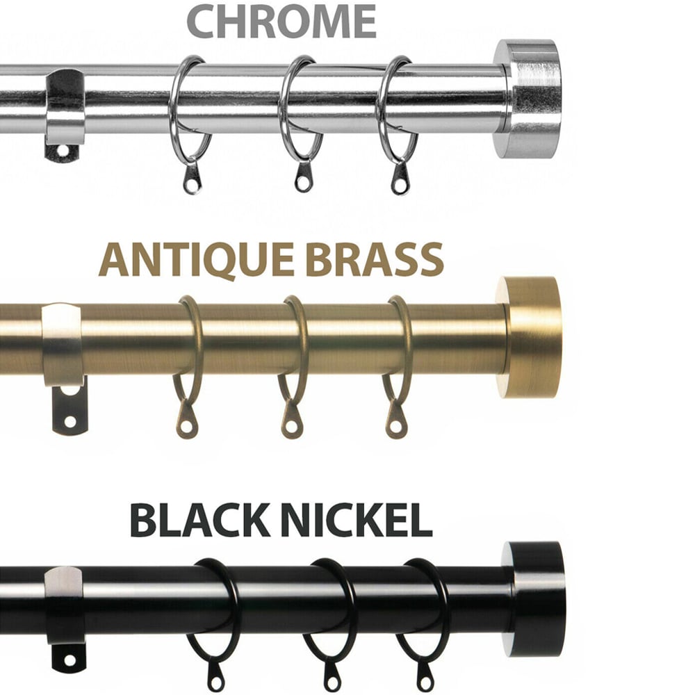 Home Treats 40 to 218cm Extendable Black Nickel Flat Curtain Pole Image 7