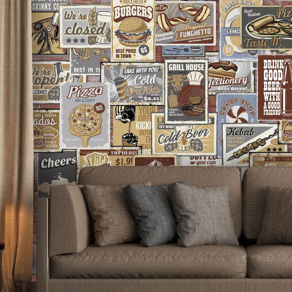 Walplus Multicolour Vintage Inspired Artistic Collage Print Wall Mural 150 x 245cm Image 2