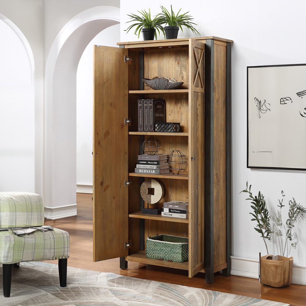 Baumhaus Urban Elegance 2 Door Tall Storage Cabinet Image 2