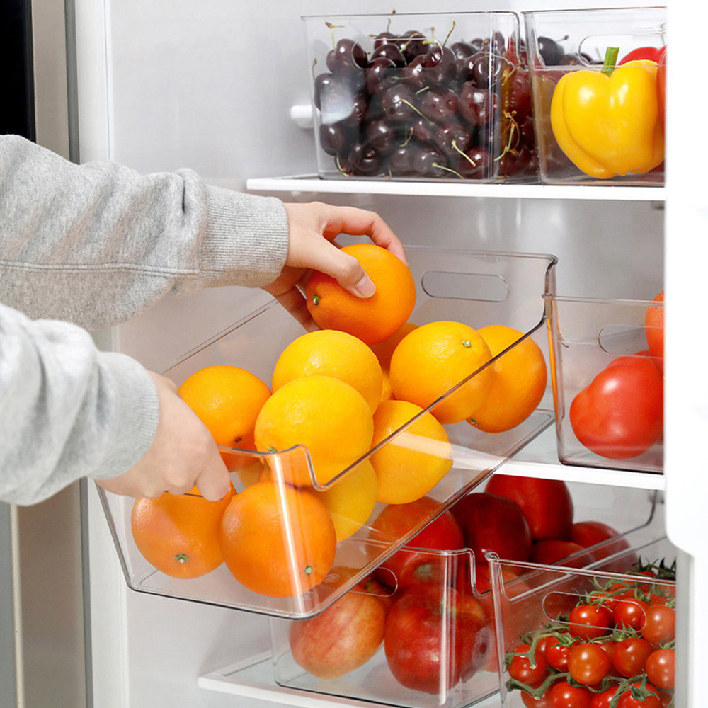 Living and Home Stackable Fridge Storage Organiser with Handle 2 Pack Image 6