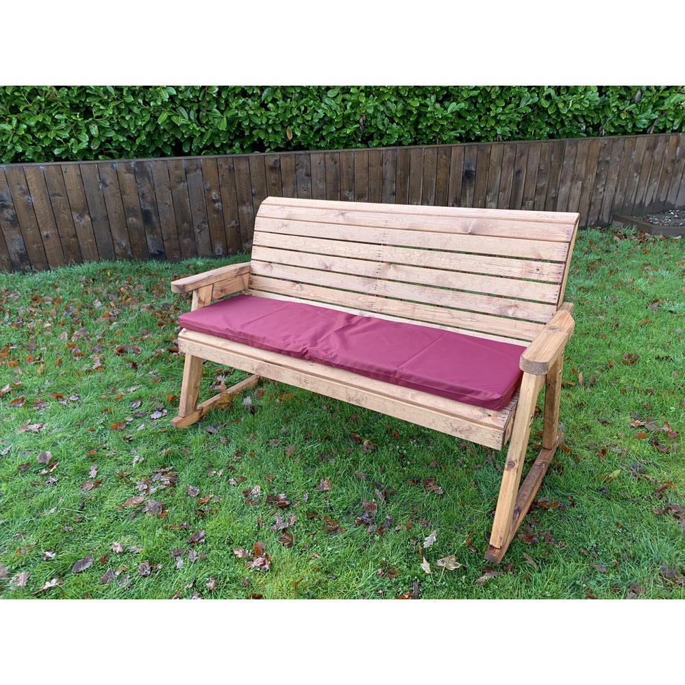 Charles Taylor 3 Seater Rocker Bench with Red Cushions Image 3