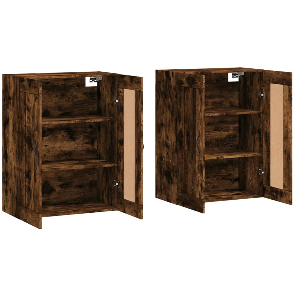 vidaXL 2 Door Smoked Oak Wall Mounted Cabinet Set of 2 Image 4