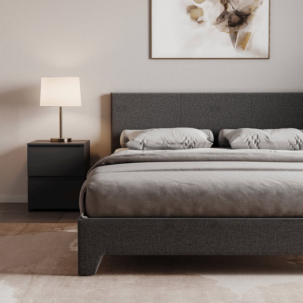 Vida Designs Victoria King Size Dark Grey Linen Bed Frame Image 3