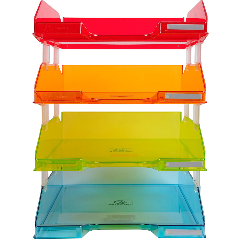 Exacompta Harlequin Combo Multicolour Letter Tray 4 Pack Image 2