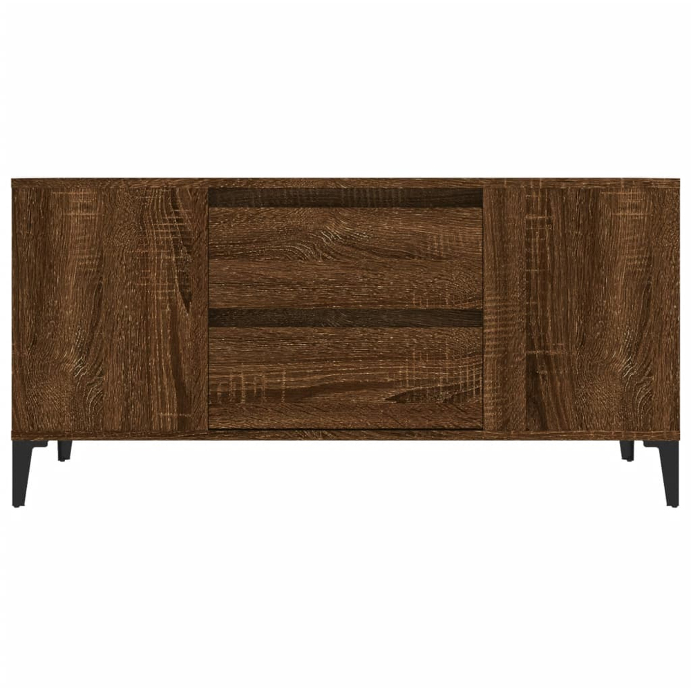 vidaXL 2 Drawer 4 Shelf Brown Oak TV Cabinet Image 6