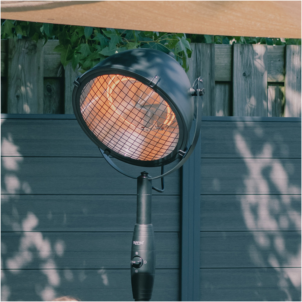 Sunred Indus Bright Black Standing Patio Heater 2100W Image 9