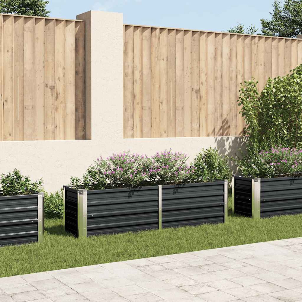 Walplus Anthracite Galvanised Steel Garden Raised Bed 160 x 40 x 45cm Image 2