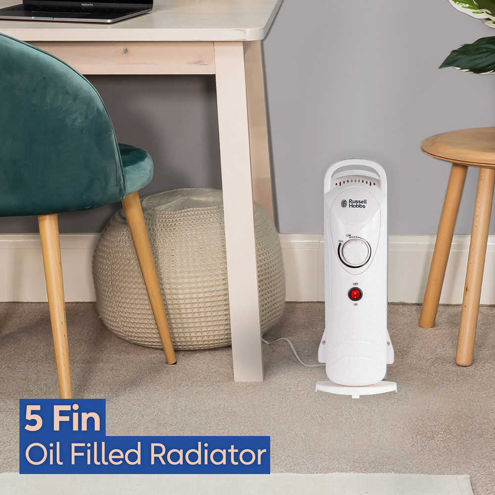Russell Hobbs RHOFR3001 White Oil Filled Radiator 650W Image 3