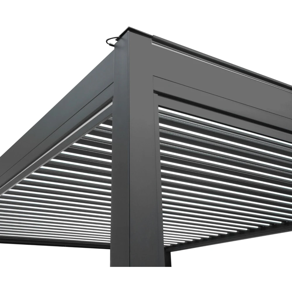 MonsterShop 3 x 3m Black Aluminium Pergola with LED Lights Image 4