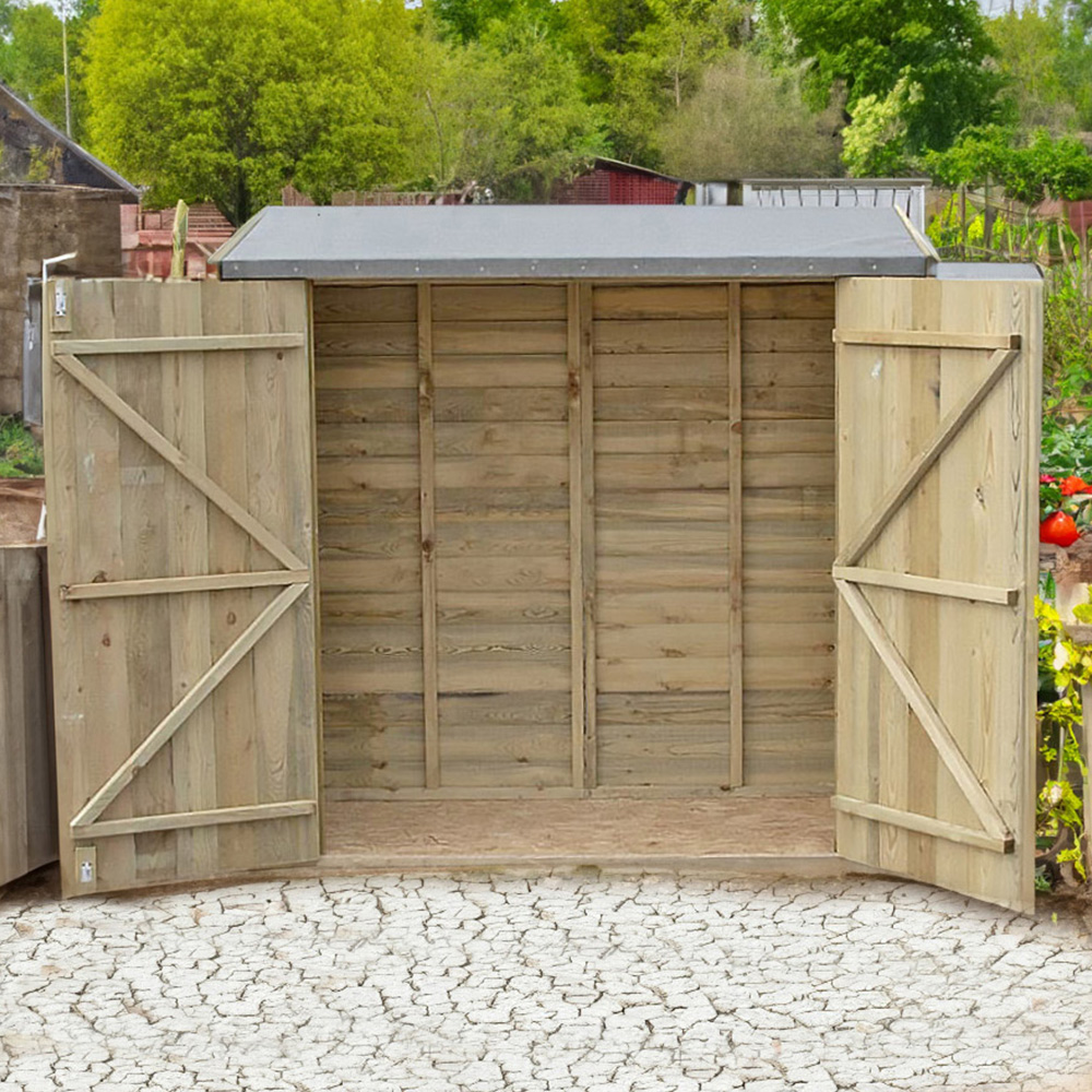 Shire 6 x 3ft Pressure Treated Overlap Pent Garden Shed Image 2