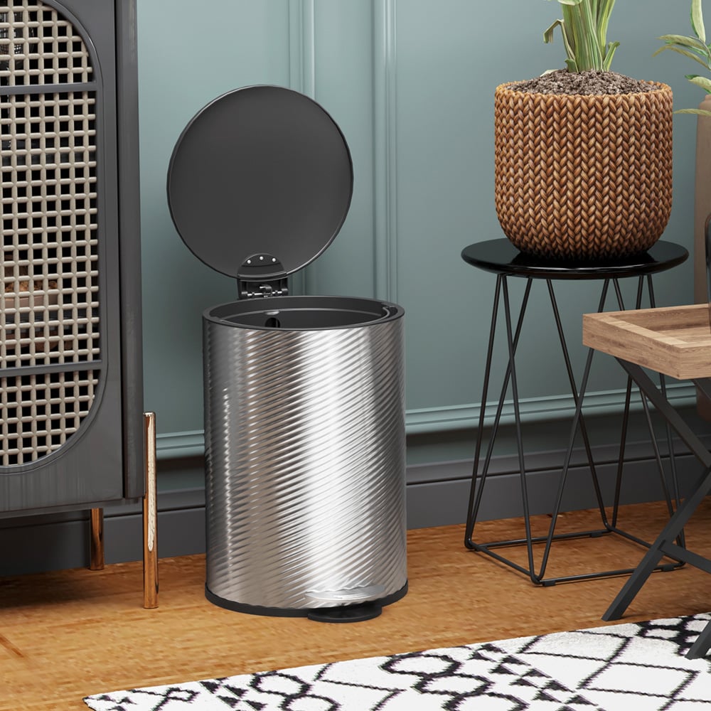 HOMCOM Silver Stainless Steel Soft Close Pedal Bin 20L Image 3