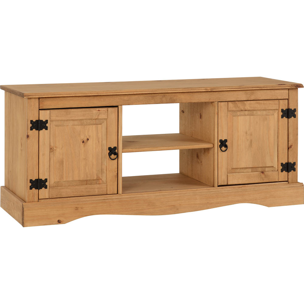 Seconique Corona 2 Door Distressed Waxed Pine Flat Screen TV Unit Image 2