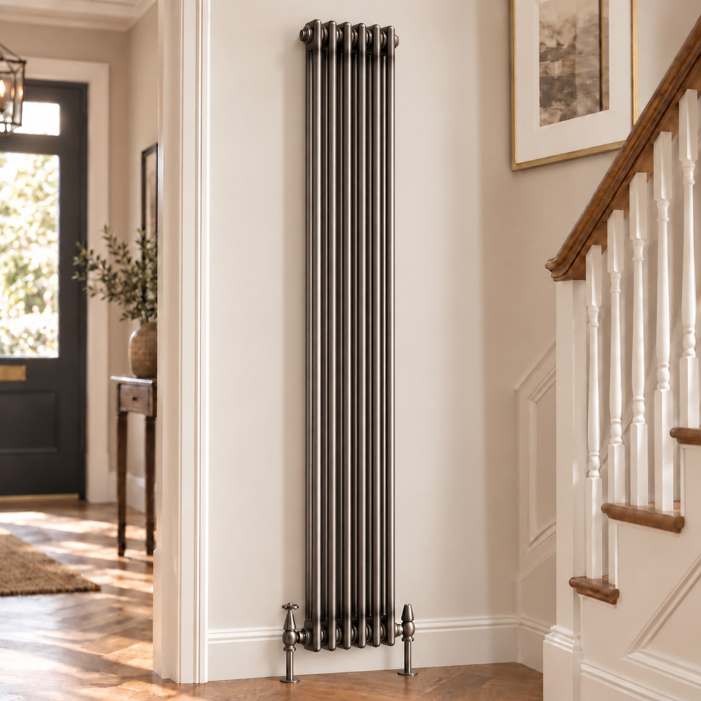 Go Bathrooms Clarence Raw Metal 2 Column Radiator 1800 x 290mm Image 2