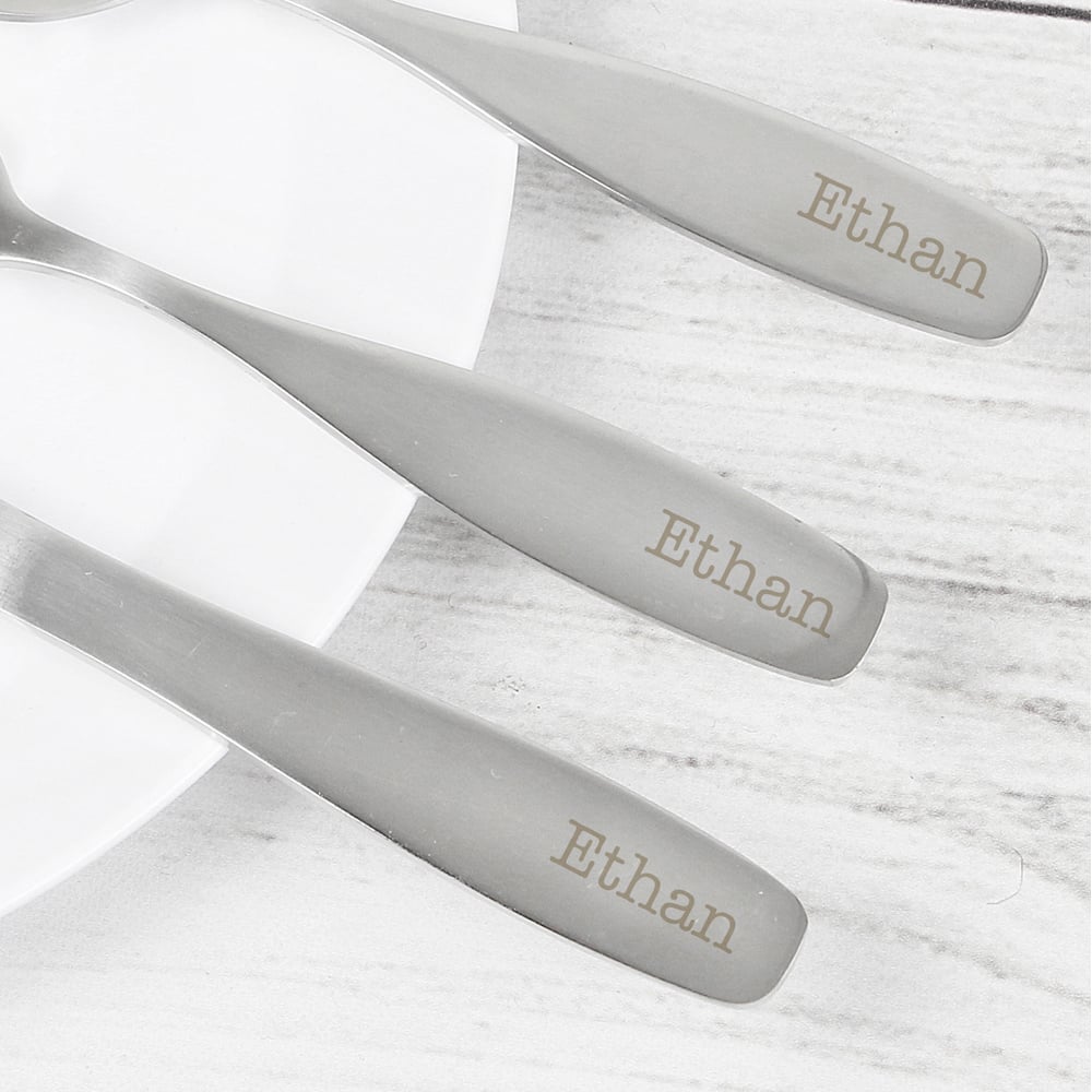 Personalised Memento Personalised 3 Piece Cutlery Set Image 2