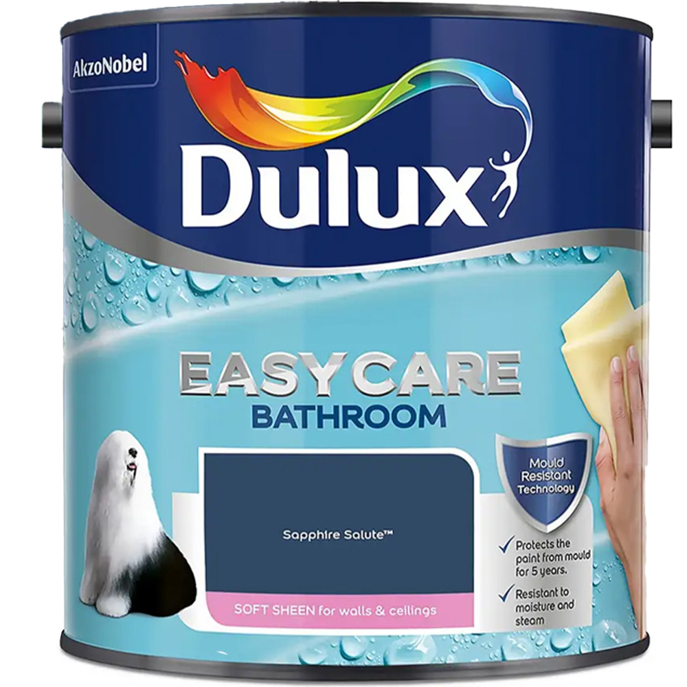 Dulux Easycare Bathroom Sapphire Salute Soft Sheen Paint 2.5L Image 2