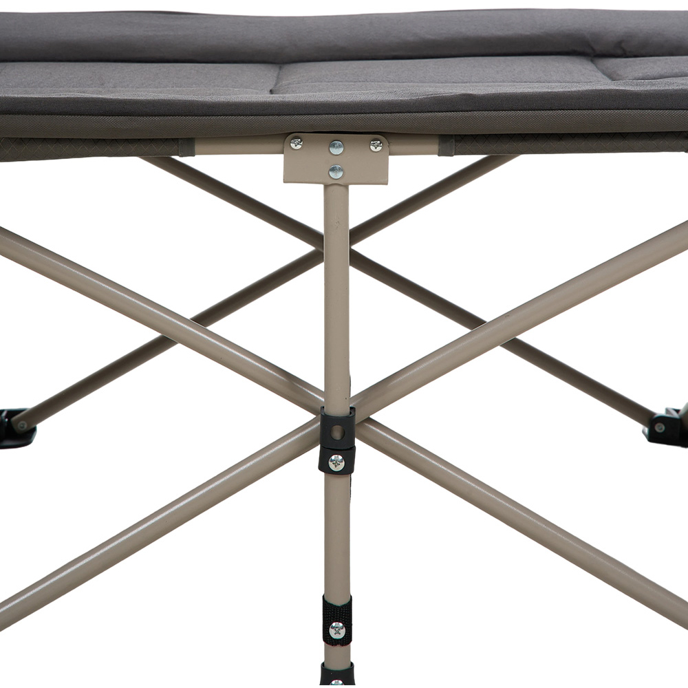 Living and Home Black Portable Folding Camping Cot with Headrest Image 6