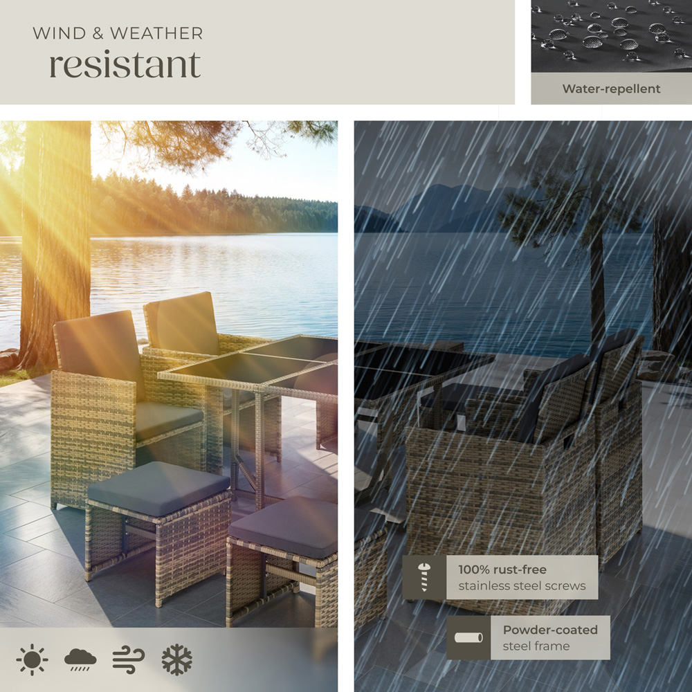 tectake Bilbao 8 Seater Nature Garden Dining Set Image 7