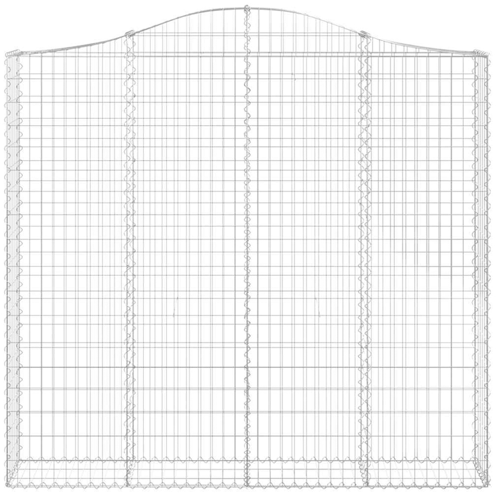 vidaXL Silver Galvanised Iron Arched Gabion Basket 200 x 30 x 180/200cm 7 Pack Image 2