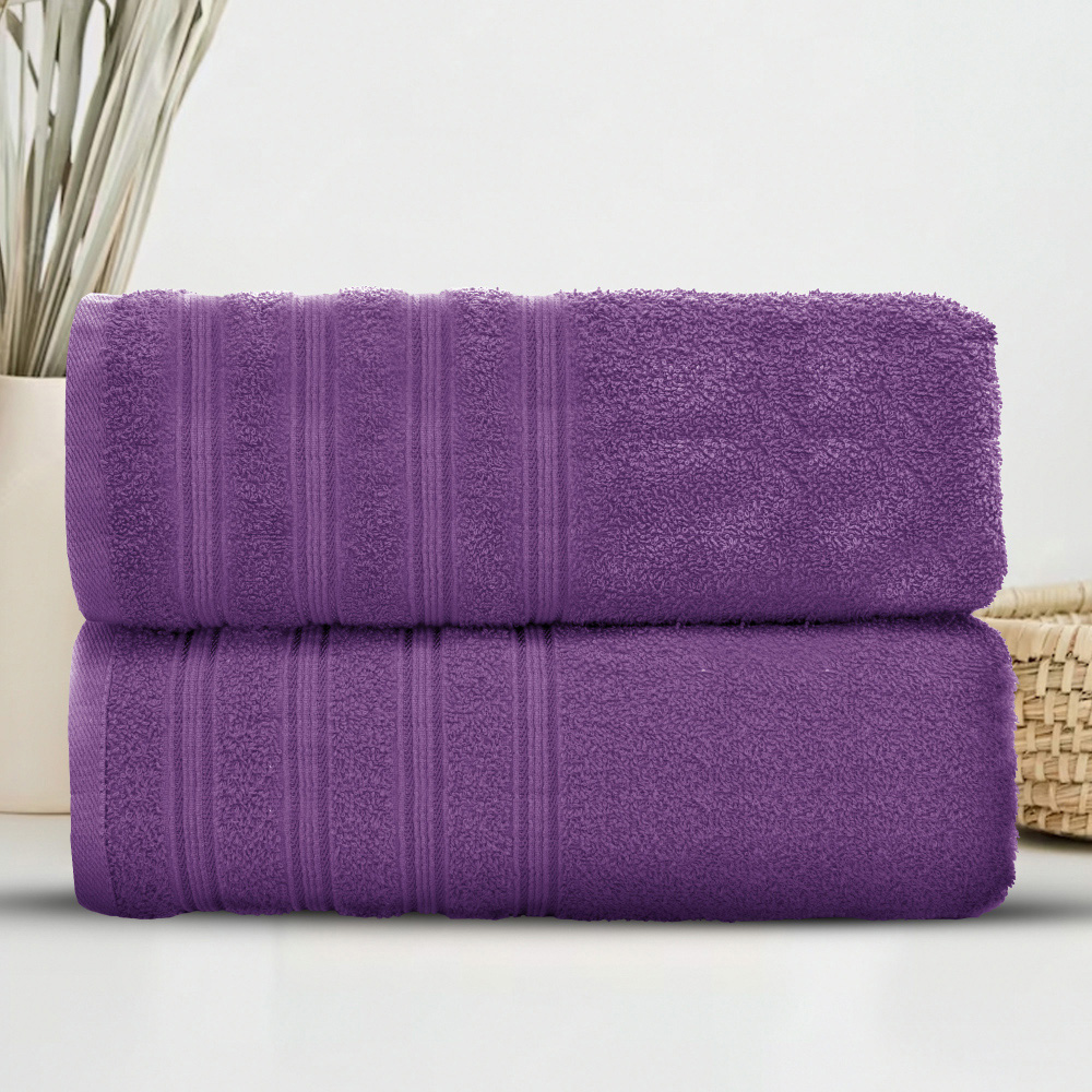 Velosso Hampi Cotton Purple Bath Towel Set of 2 Image 2