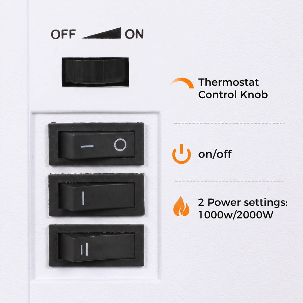 HOMCOM White Freestanding Electric Fireplace Stove with LED Flame Image 5