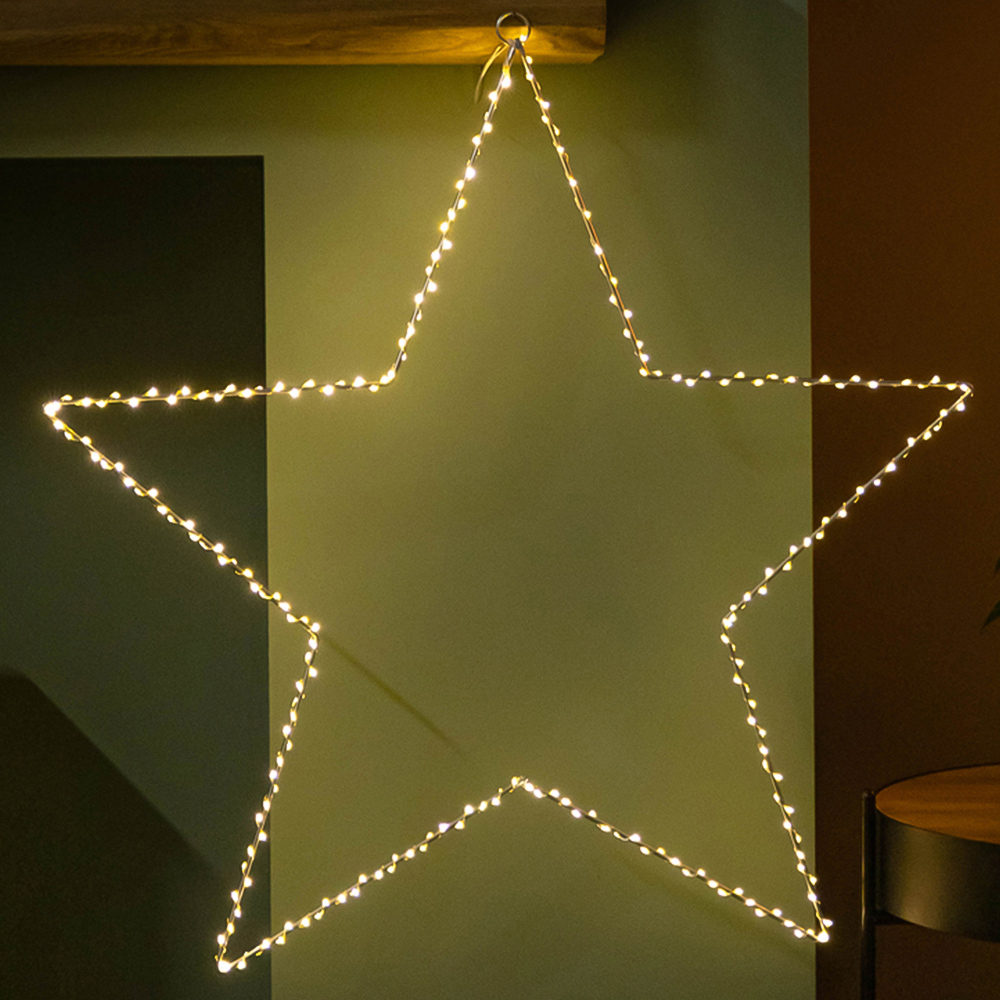 Samuel Alexander Warm White LED Light up Dewdrop Christmas 2D Star 70cm Image 1