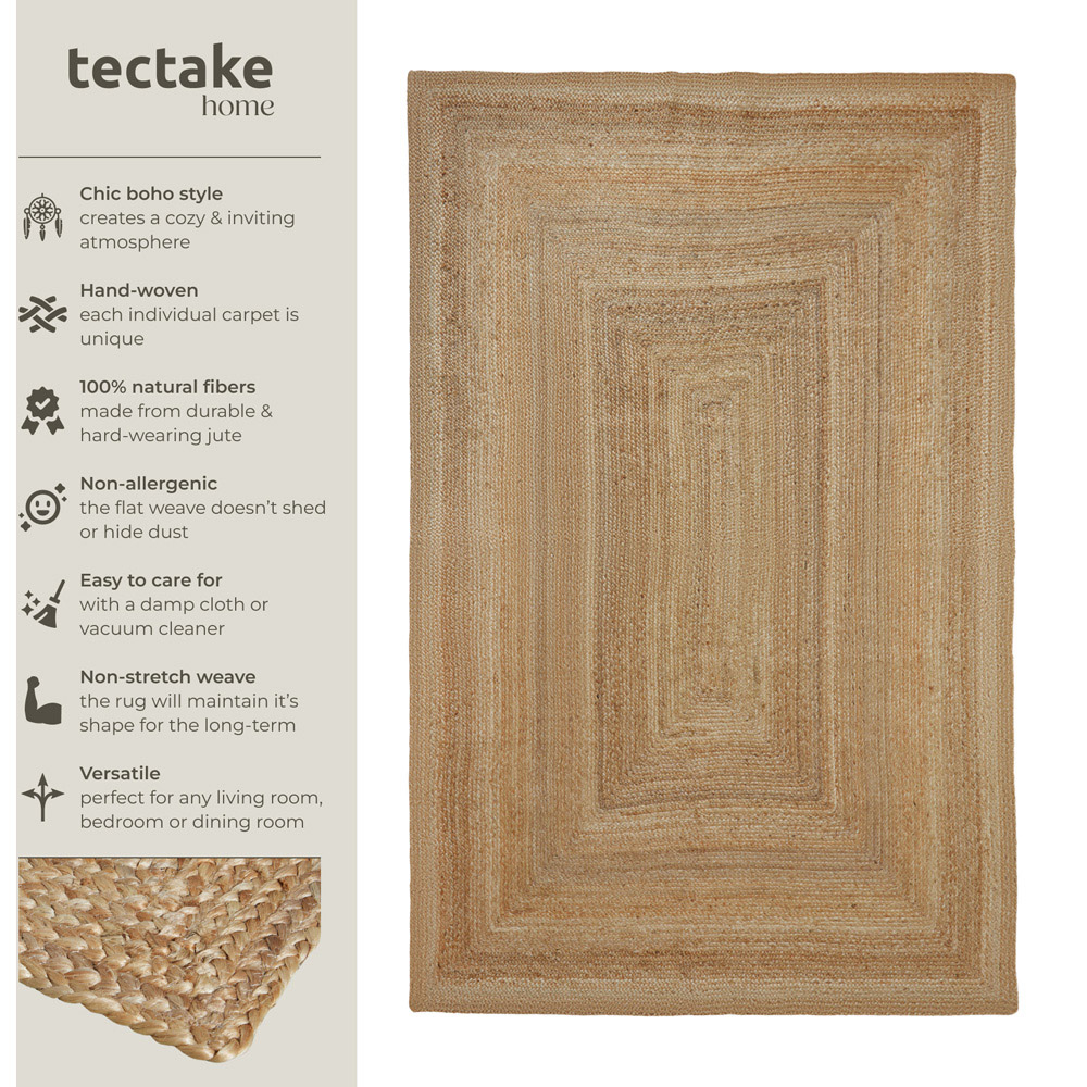 tectake Glim Jute Woven Rug 290 x 200 x 0.5cm Image 7