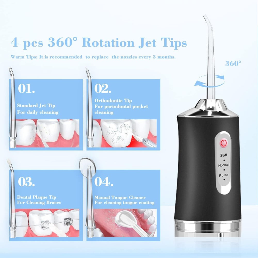 Dyzi Portable Rechargeable Water Flosser with 4 Tips Image 5