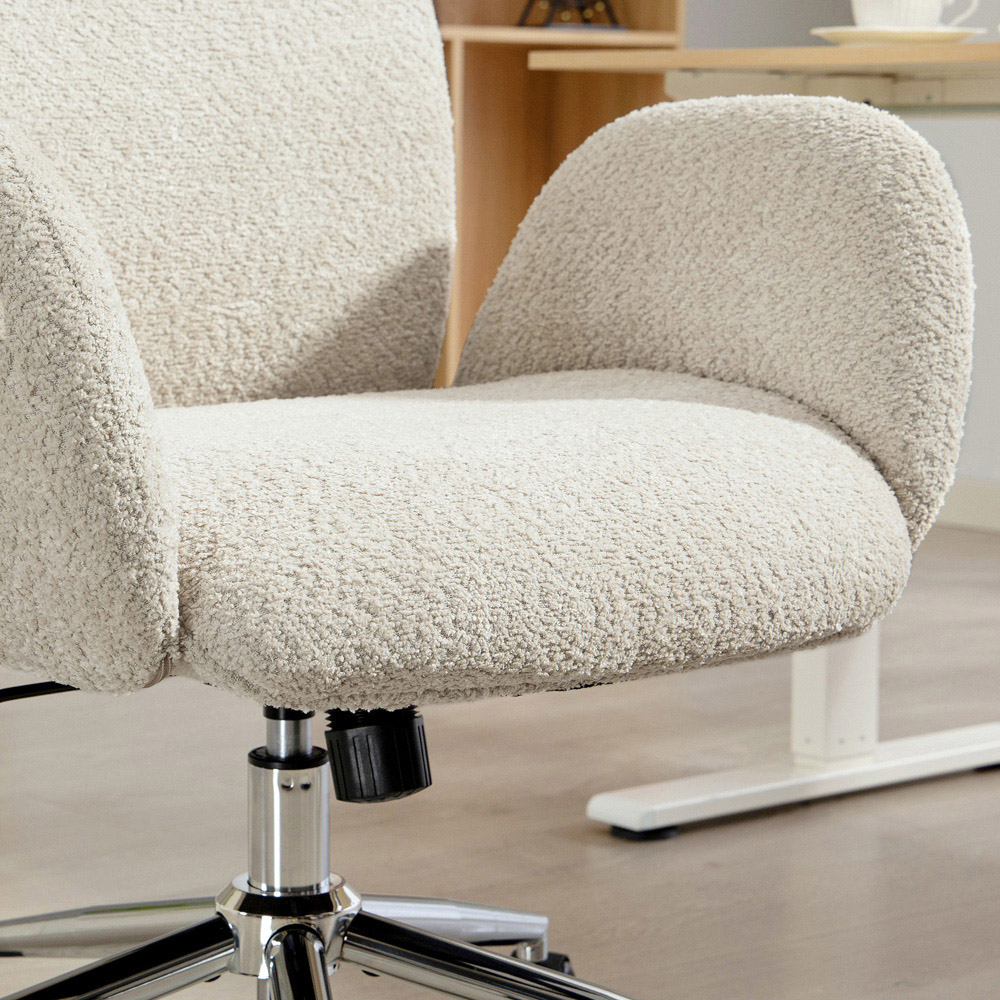 Portland Pale Grey Swivel Office Chair with Adjustable Headrest Image 3