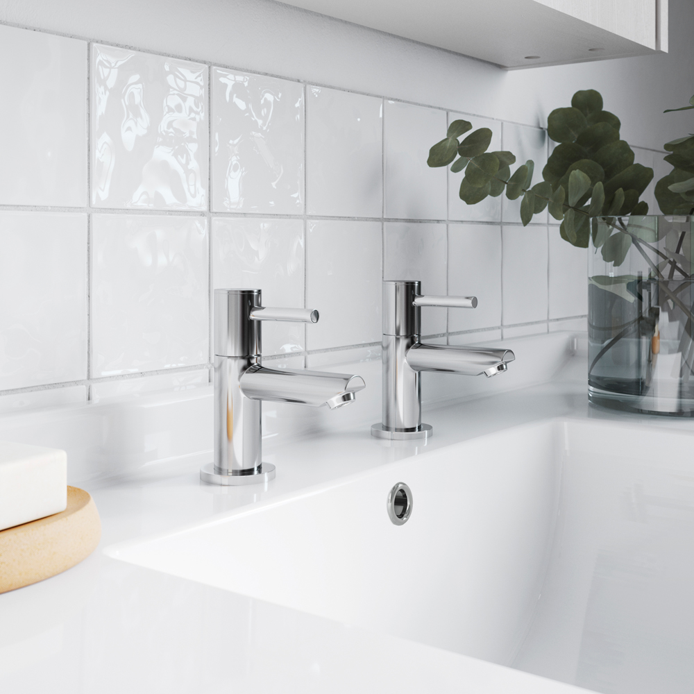 nuie Series 2 Chrome Basin Tap 2 Pack Image 2