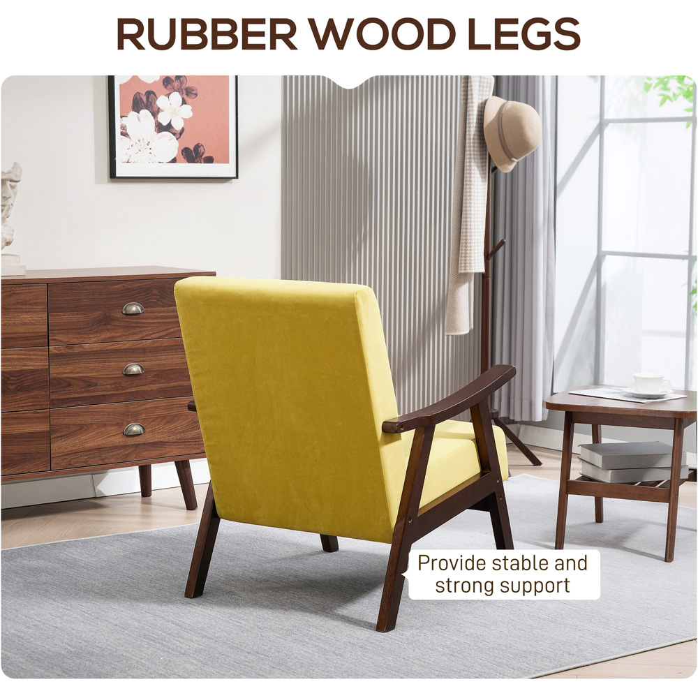 Portland Champagne Velvet Solid Wood Frame Armchair Image 8