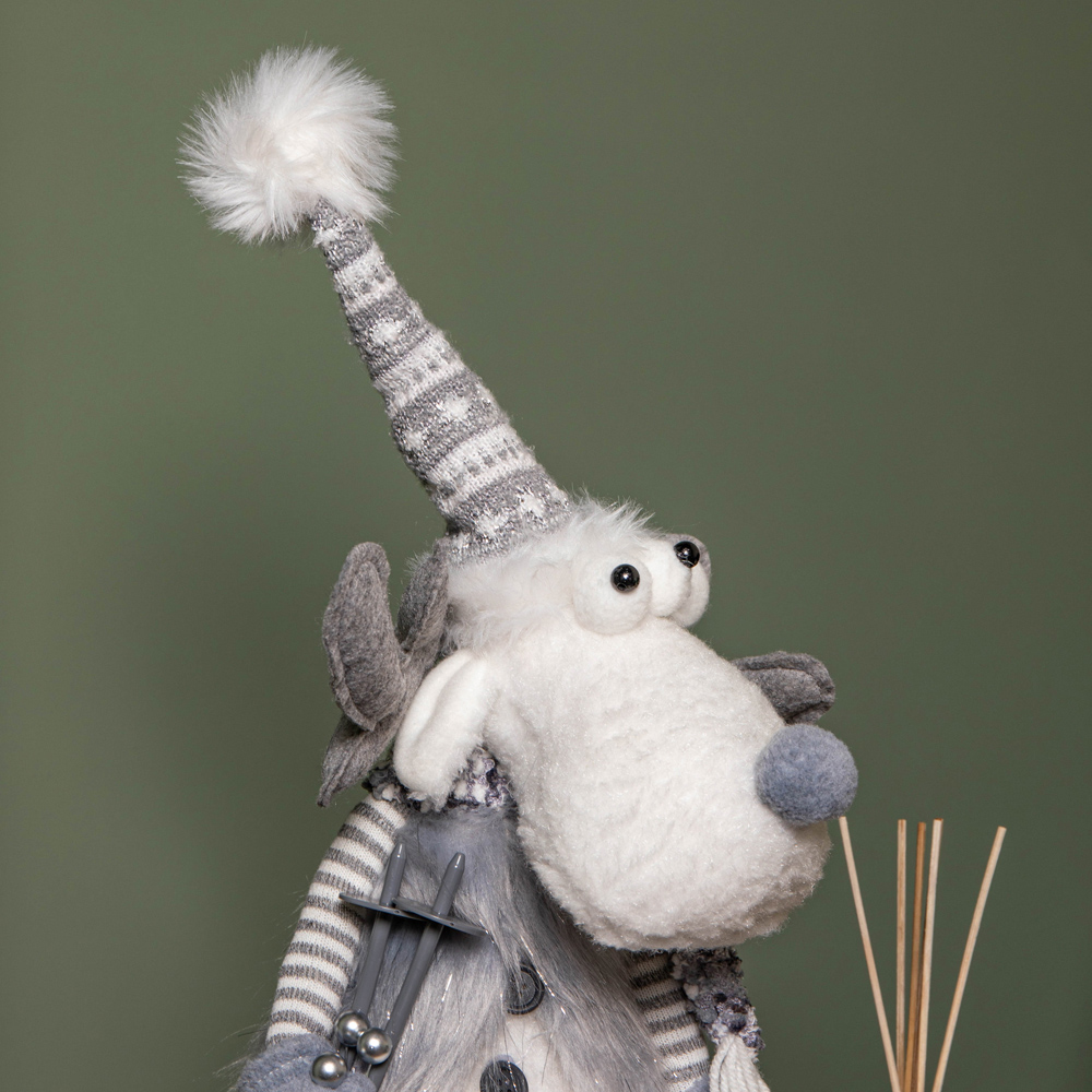 Samuel Alexander Light up Grey Sitting Reindeer Christmas Decoration Image 3