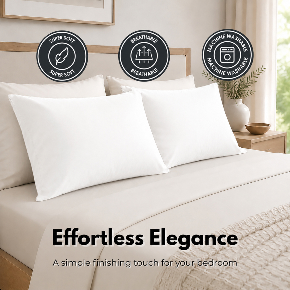 MHG Living Soft White Microfibre Envelope Closure Pillowcase 50 x 75cm 2 Pack Image 5