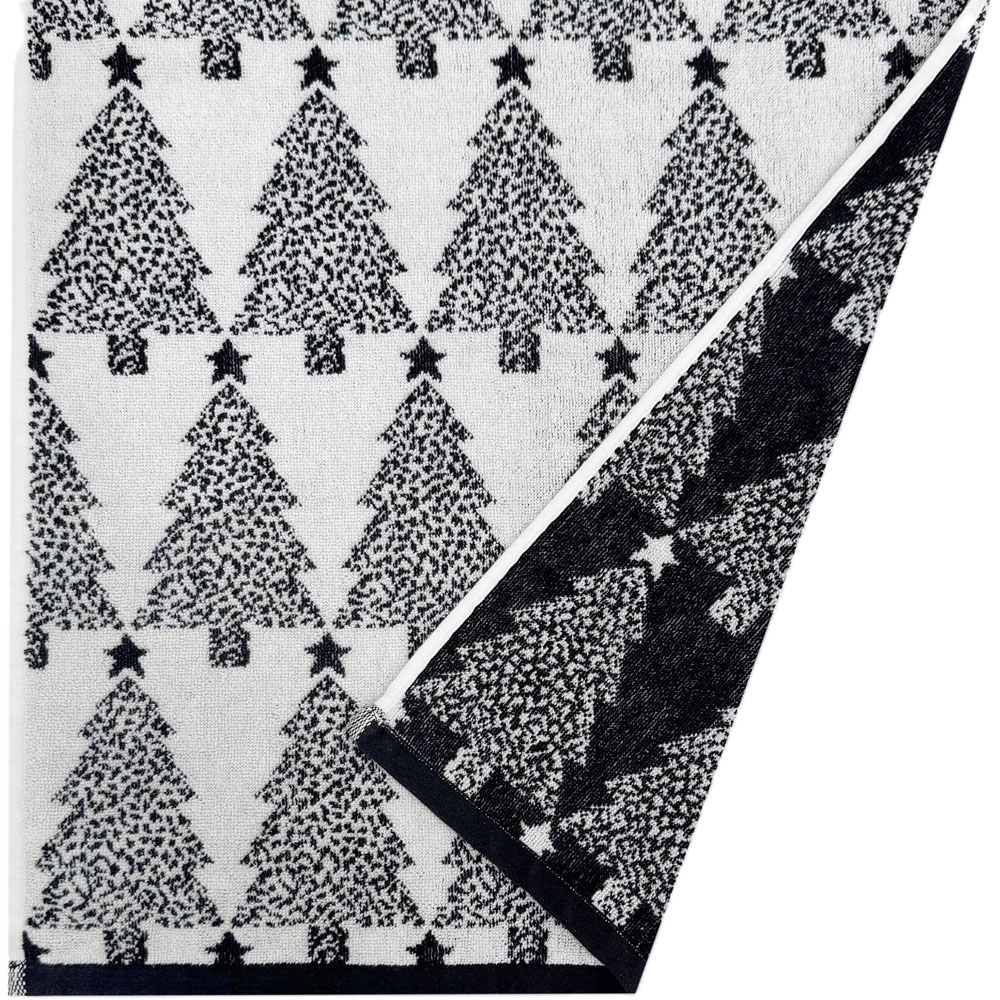 Odyssey Collection Monochrome Christmas Tree Hand Towel 2 Pack Image 5