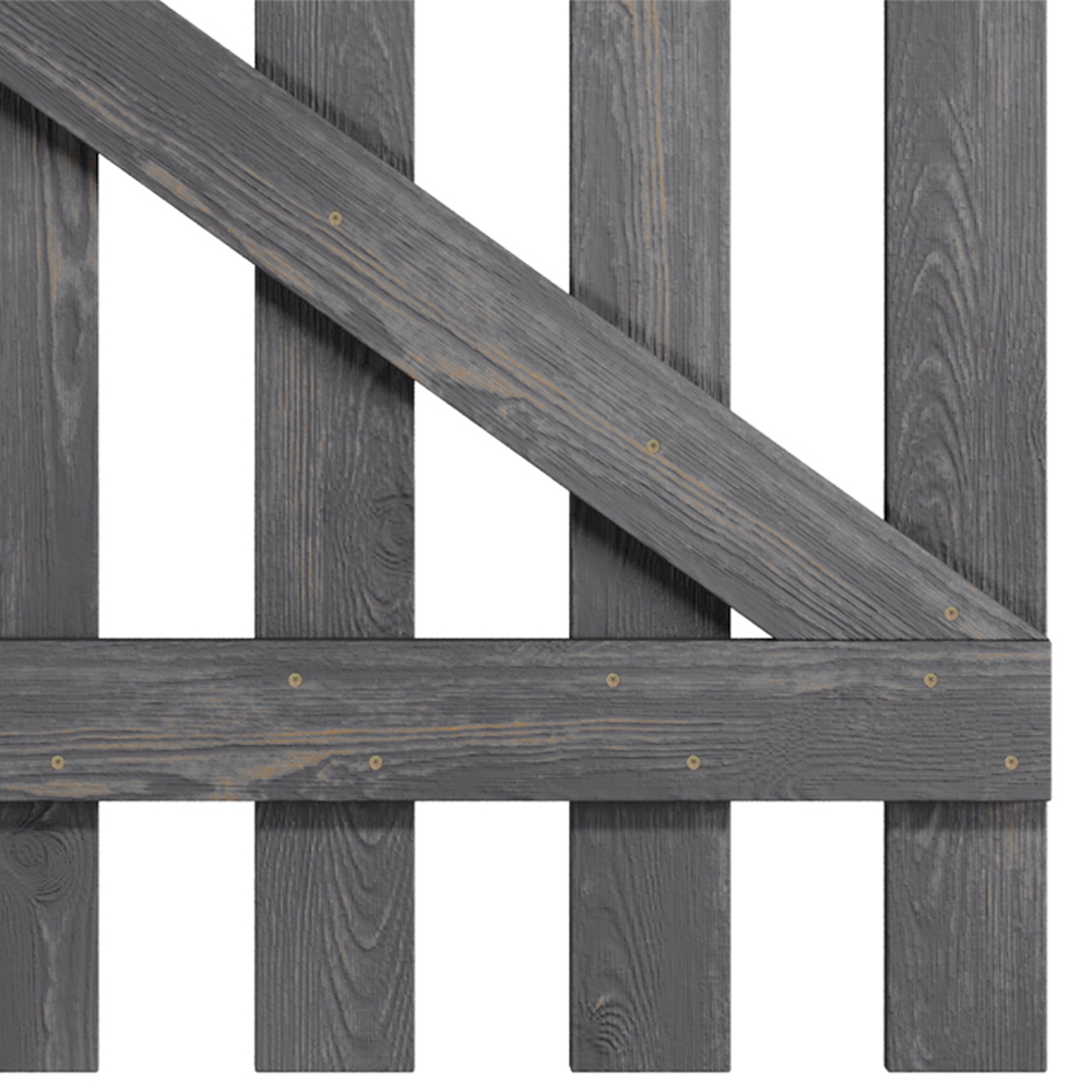 Living and Home Grey Wooden Garden Fence Door 76 x 90cm Image 5