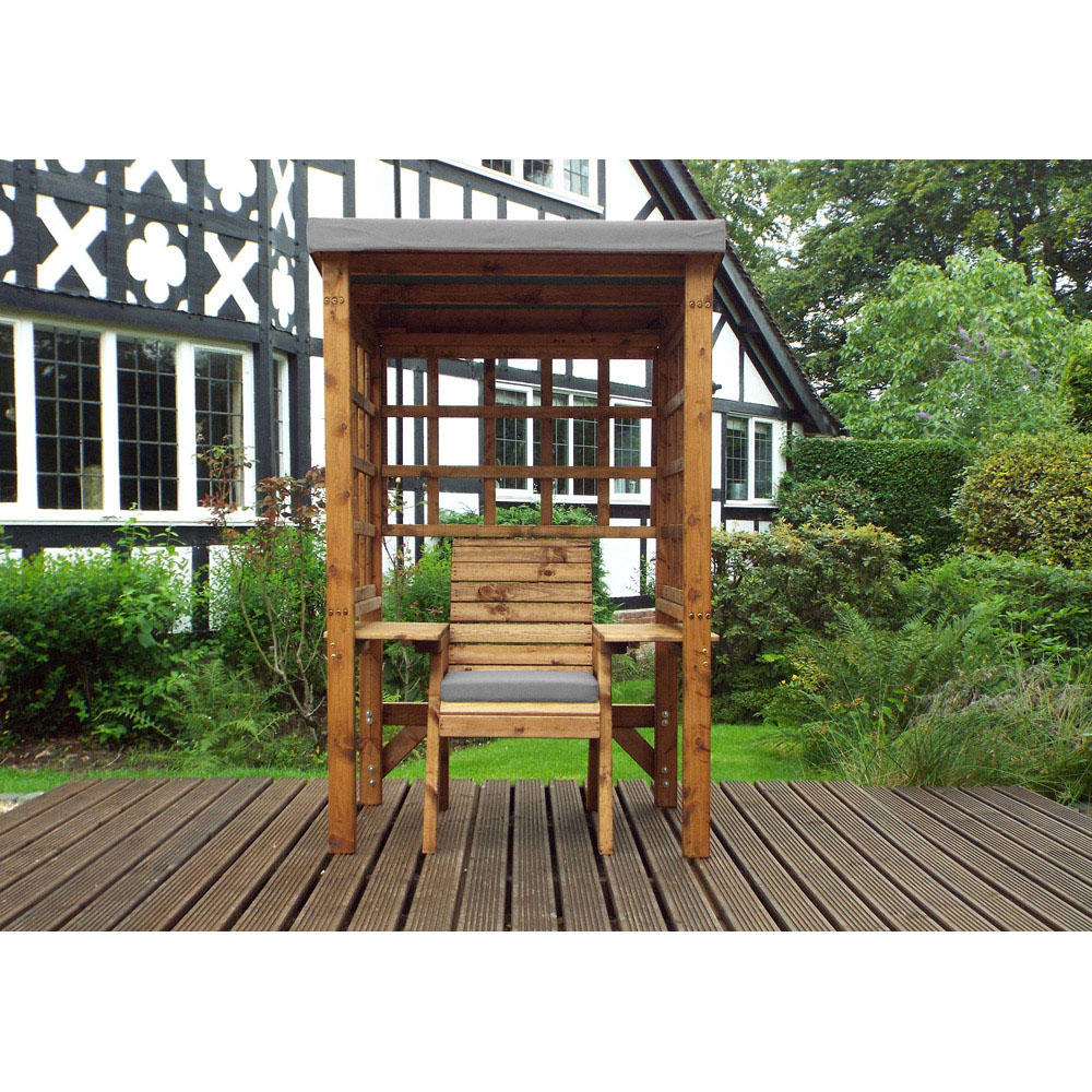 Charles Taylor Wentworth Single Seater Arbour with Grey Roof Cover Image 2