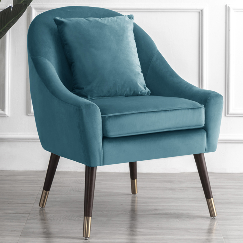 Artemis Home Octavia Teal Velvet Accent Chair Image 1