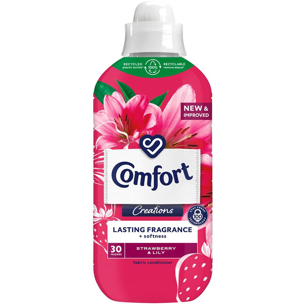 Comfort Creations Strawberry and Lily Fabric Conditioner 30 Washes 900ml 4 Pack Image 2