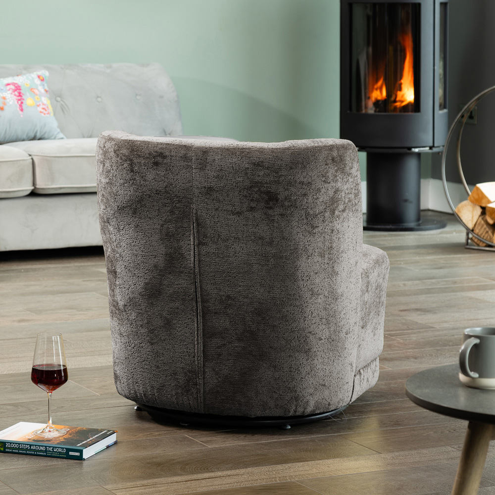 Artemis Home Camarillo Dark Grey Fabric Swivel Base Accent Chair Image 3