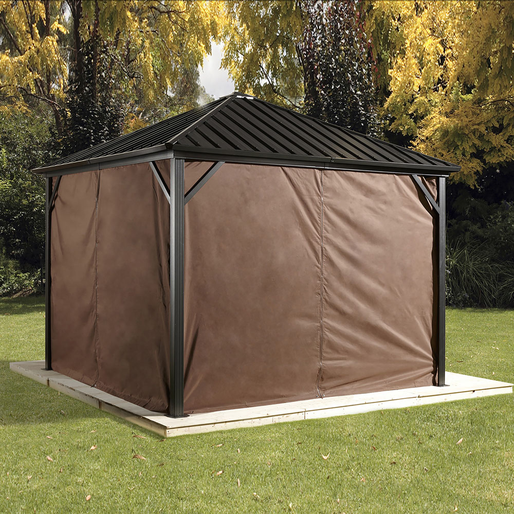 Sojag Dakota 3 x 3m Brown Gazebo Curtain Image 2