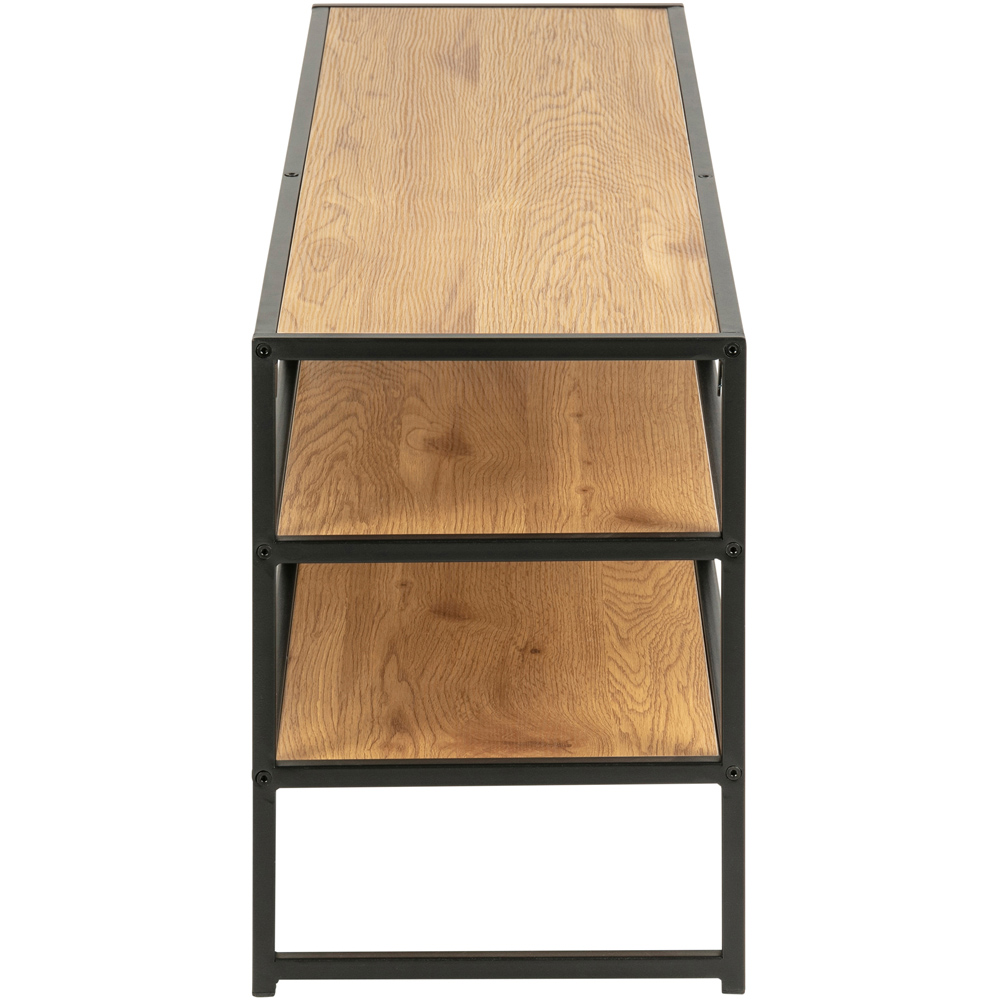 Florence Seaford 3 Shelf Oak and Black Metal TV Unit Image 5