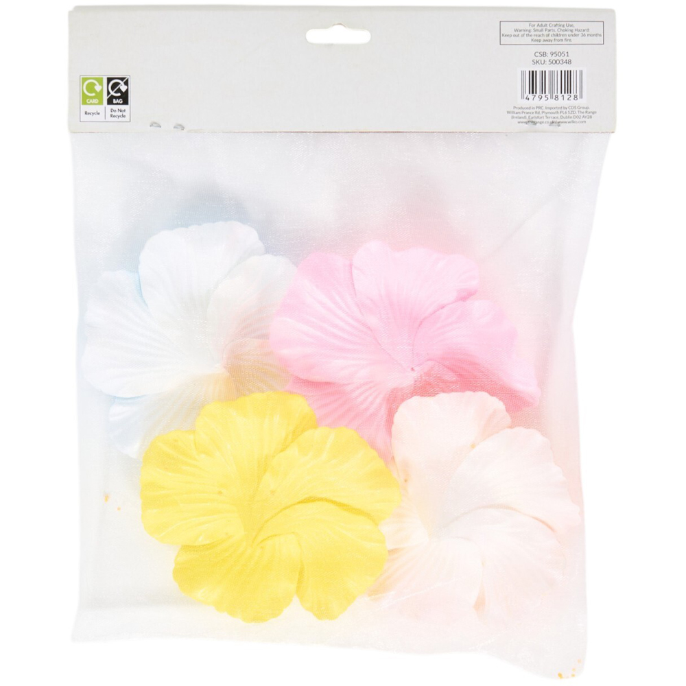 Pack of 4 Artificial Hibiscus Flowers Image 3