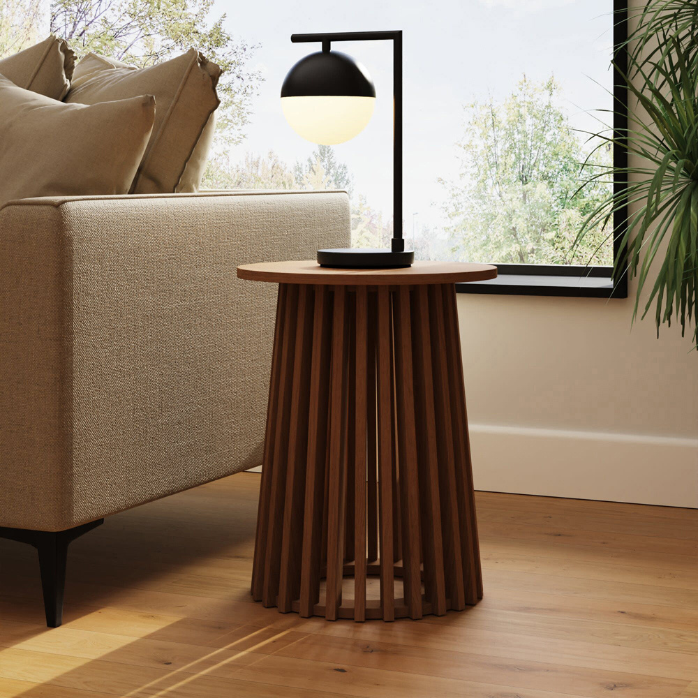 GFW Kaleb Walnut Round Side Table Image 6